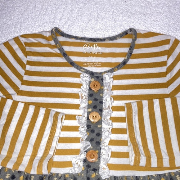 Ruffles by tutu and lulu striped floral king sleeve lace tunic dress 7/8 - Picture 2 of 8